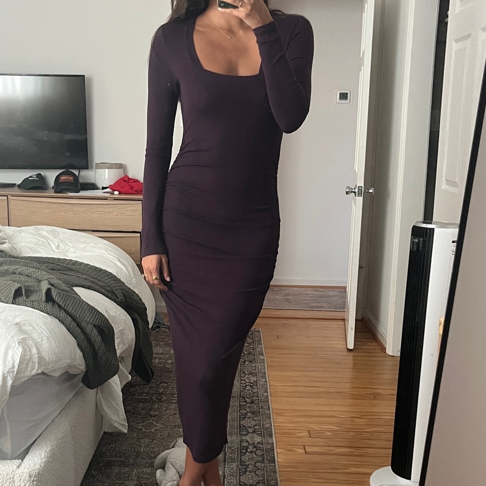 LA Made Deep Purple Long Sleeve Dress